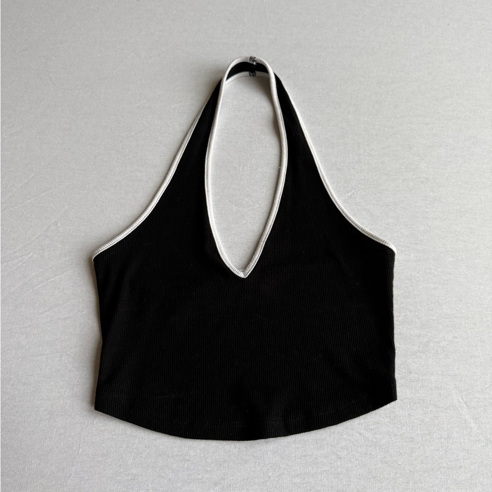 Forever 21 Black and White Halter Top